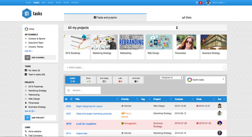 screenshot of Alma Suite